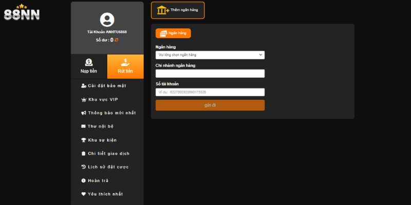 Hướng dẫn rút tiền nhanh gọn tại 88nn